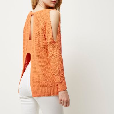 Orange open back jumper
